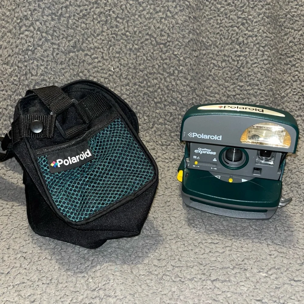 Vintage Hunter Green Grey Polaroid OneStep Express 600 Instant Film Camera V